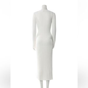 DISSH White Long Sleeve Ribbed Dress